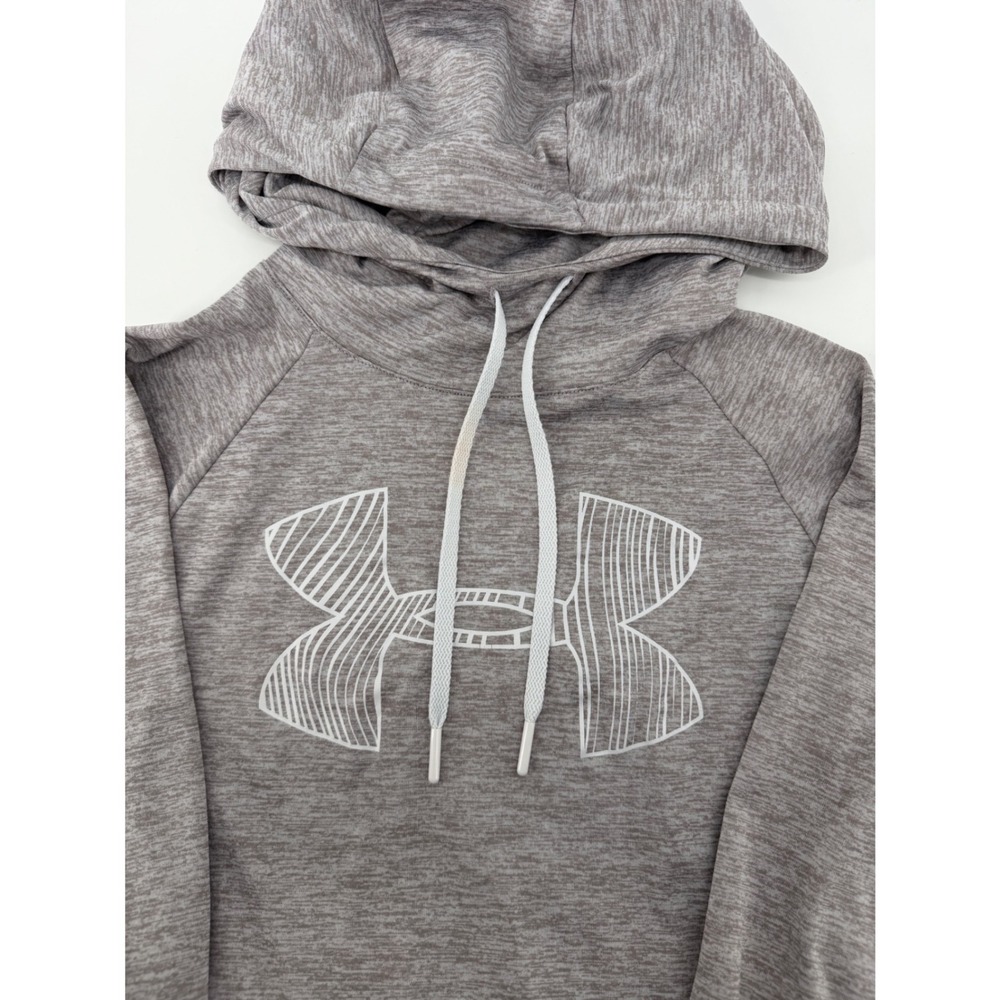Under Armour HeatGear Womens Small Gray Heather Logo Hoodie Pullover 1321179